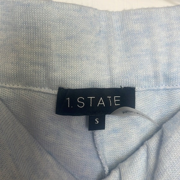 1 STATE Pants Womens Small Pale Blue Heather Cozy Knit Joggers Drawstring size S - Picture 4 of 6
